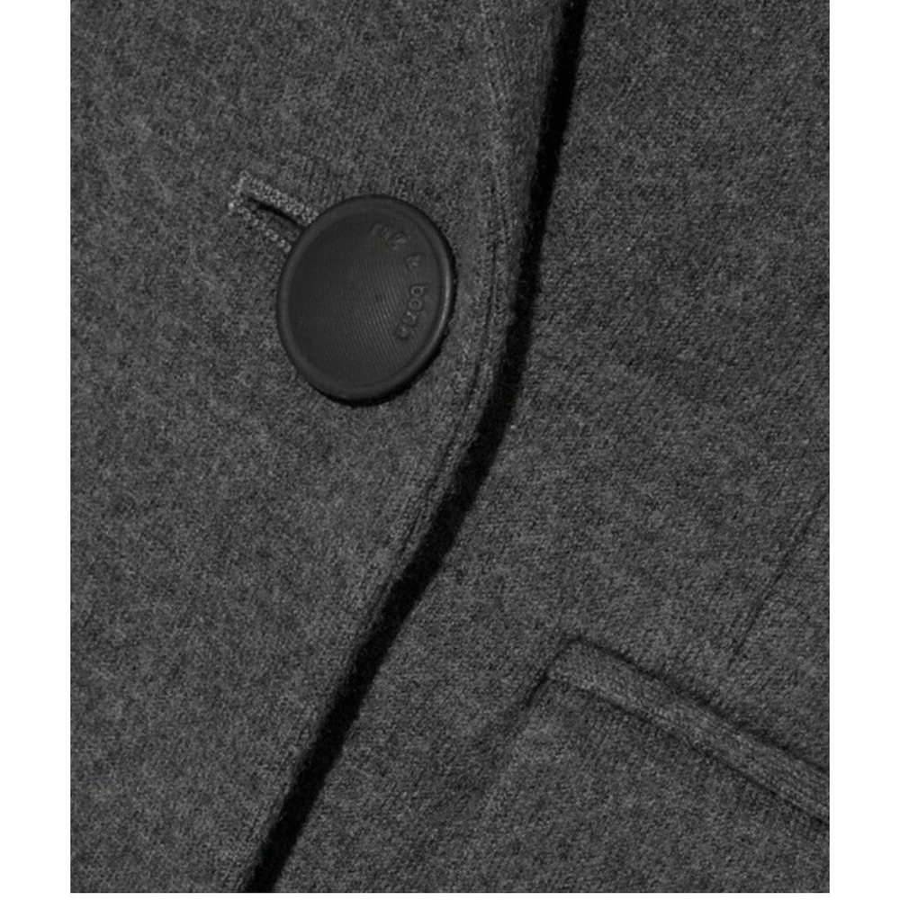Rag & Bone Leon Double-Breasted Wool Flannel Blazer In Gray Size 10 Neutral Work - Picture 5 of 9